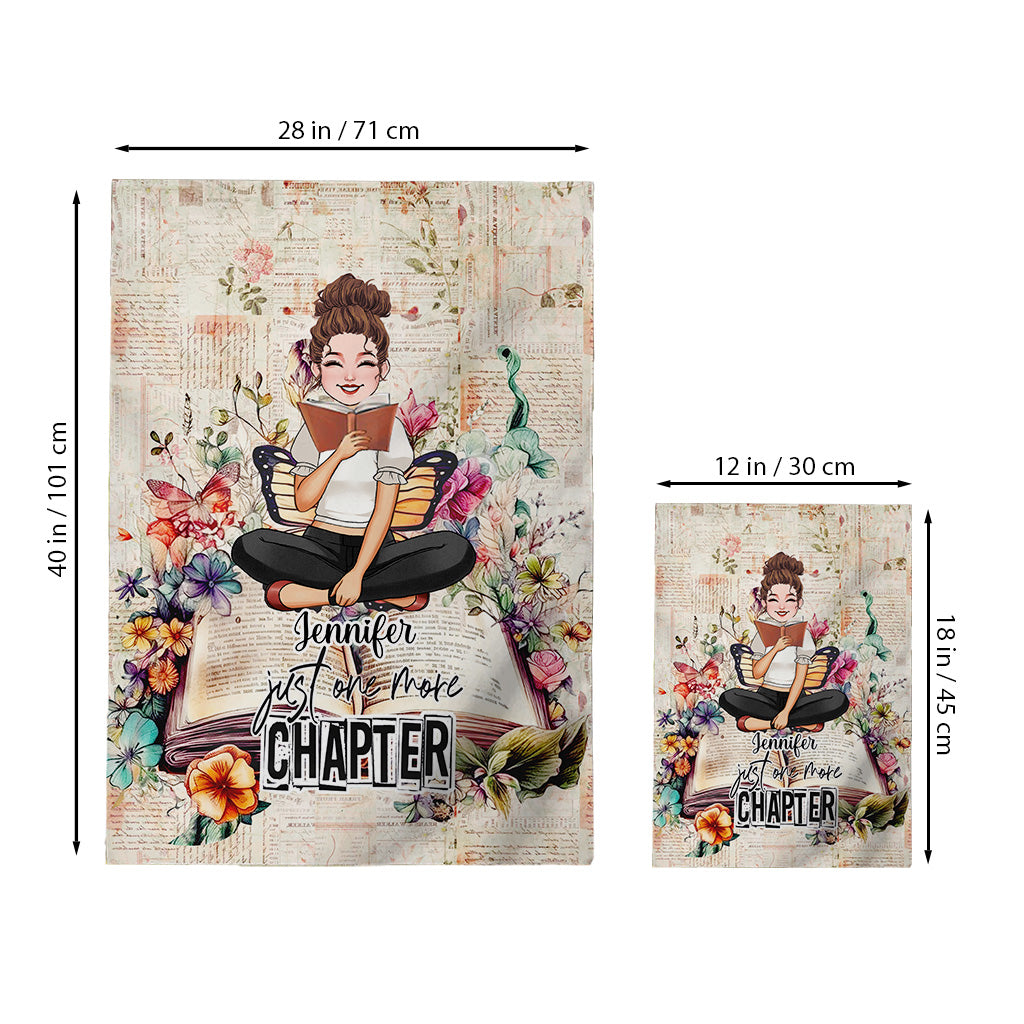 Juste un chapitre de plus - Drapeau de jardin personnalisé pour livres