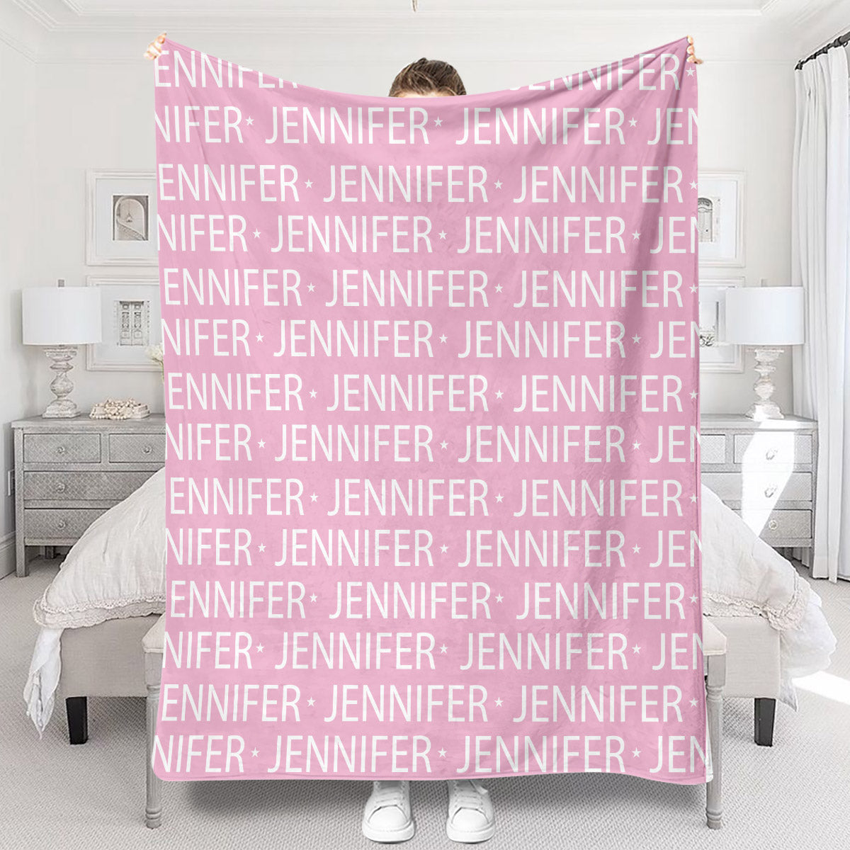 Couverture personnalisée pour fille - Motif avec nom