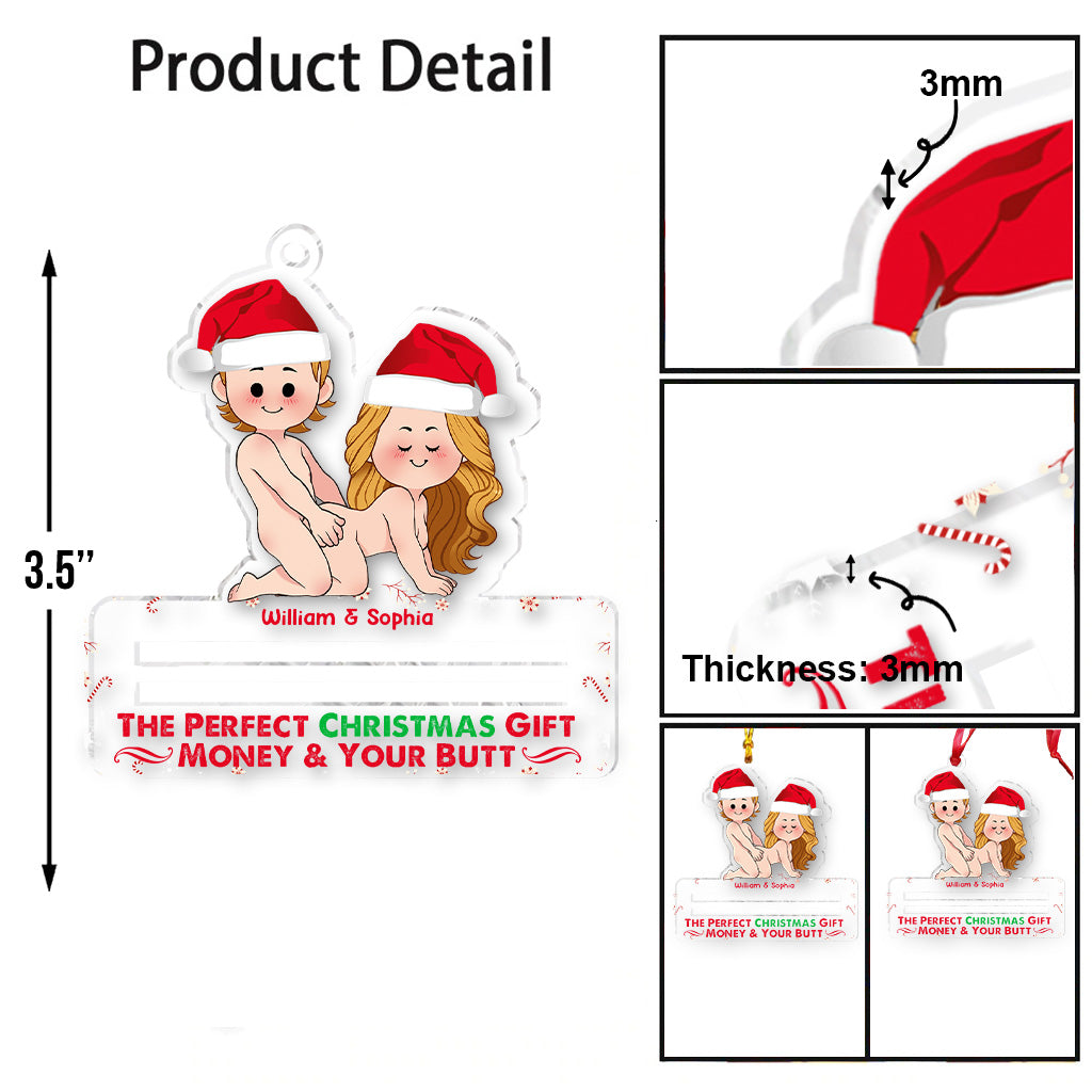 Le cadeau de Noël idéal - Ornement transparent personnalisé pour couple