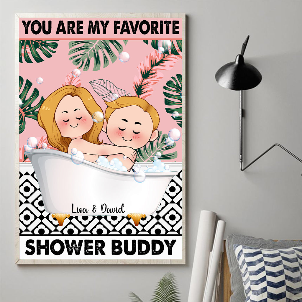 Tu es mon/ma partenaire de douche préféré(e) - Toile et affiche personnalisées pour couples