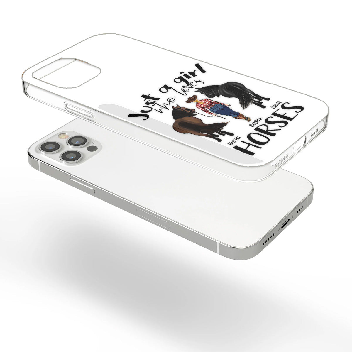 Juste une fille qui aime les chevaux - Coque de téléphone transparente personnalisée avec motif cheval