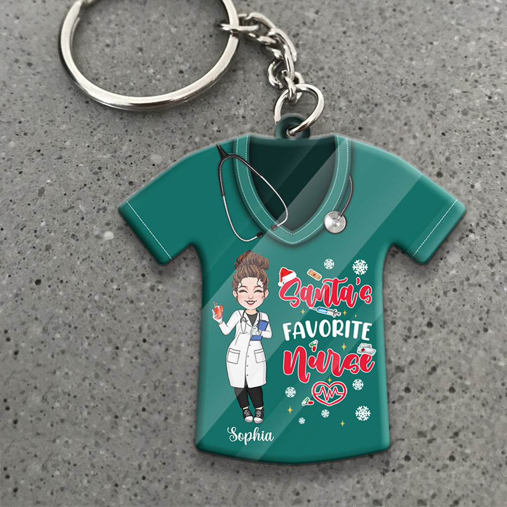 L'infirmière préférée du Père Noël - Porte-clés infirmière personnalisé