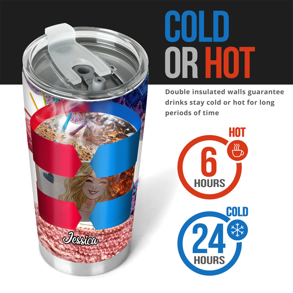 Je fais du crochet parce que frapper les gens est mal vu - Cadeau au crochet pour maman, petite amie, épouse, grand-mère - Gobelet personnalisé