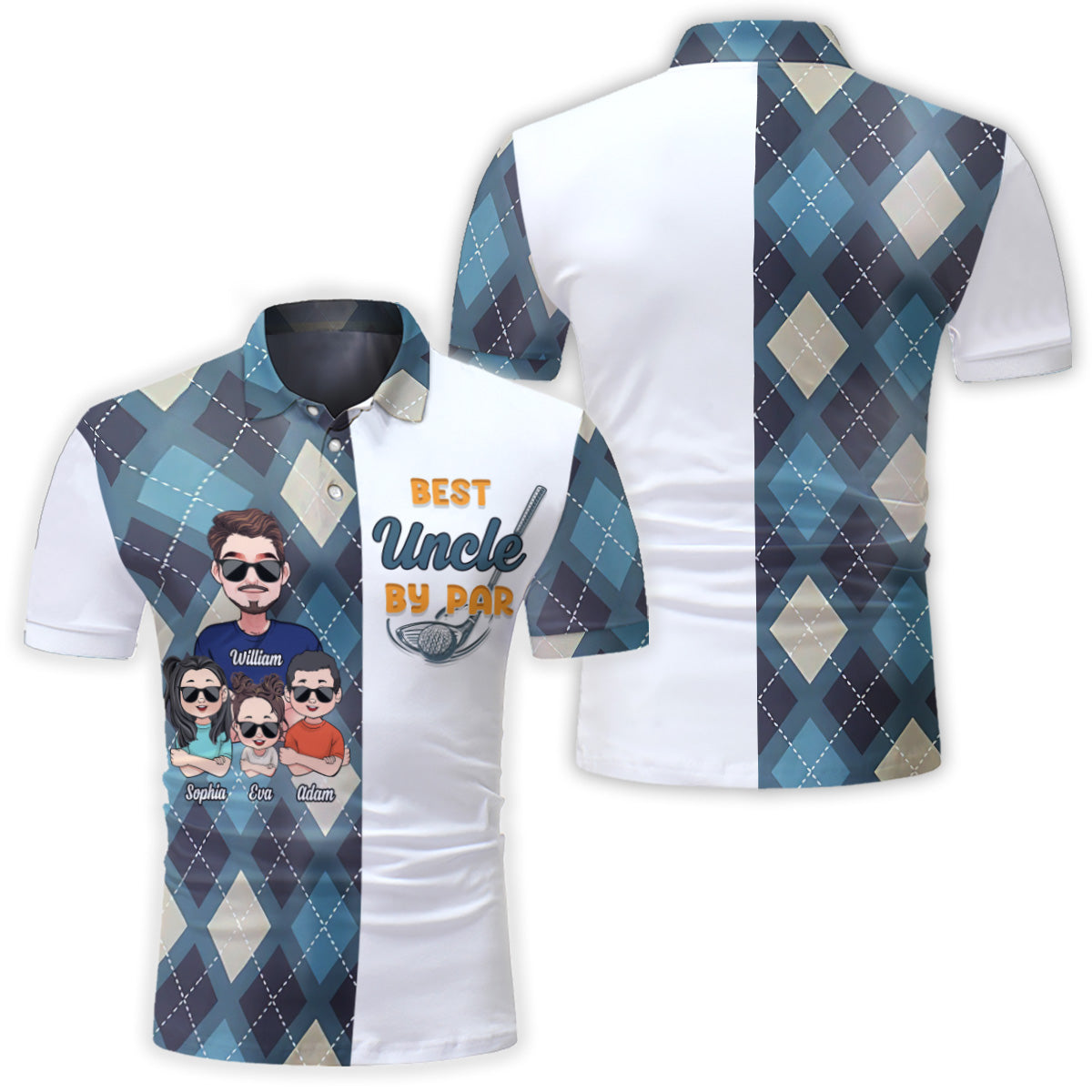 Grandpa's Lucky Polo - Golf gift for dad, him, boyfriend, husband, grandpa, uncle - Personalized Polo Shirt