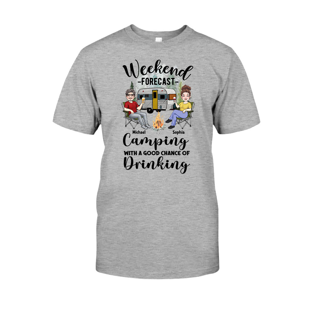 Prévisions du week-end - T-shirt et sweat à capuche de camping personnalisés
