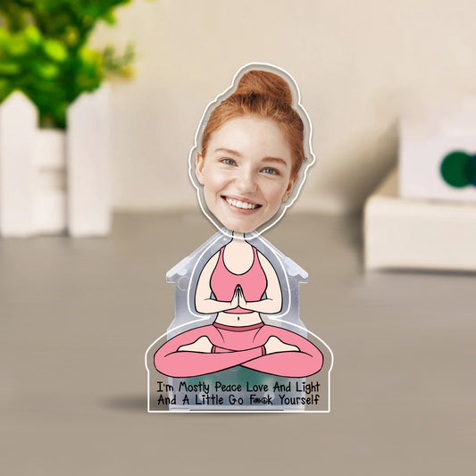 I'm Mostly Peace Love And Light - Personalized Yoga Custom Shaking Head