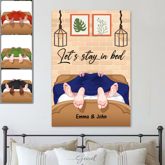 Restons au lit - Toile et affiche personnalisées pour couples