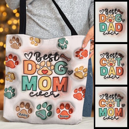 Meilleure maman de chien au monde - Cadeau pour les amoureux des chiens et des chats - Sac fourre-tout personnalisé