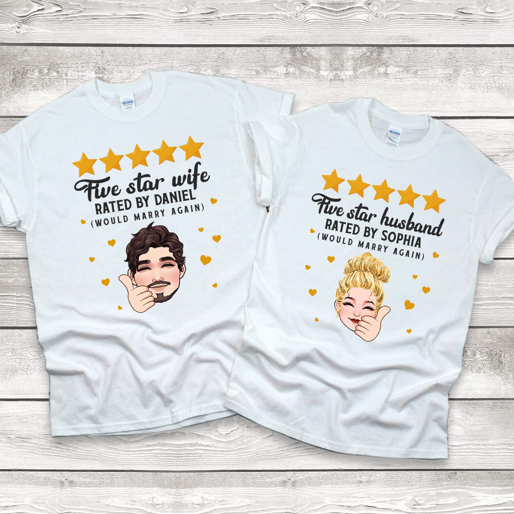 T-shirt et sweat à capuche personnalisés « Mari et Femme Cinq Étoiles »