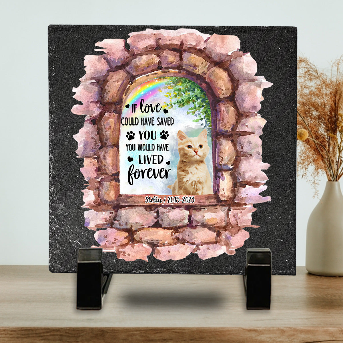 No Longer By My Side - Personalized Dog Square Shaped Stone