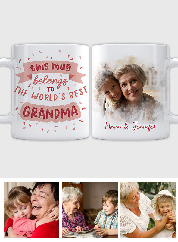 Cette tasse appartient à la meilleure grand-mère - Tasse personnalisée pour grand-mère