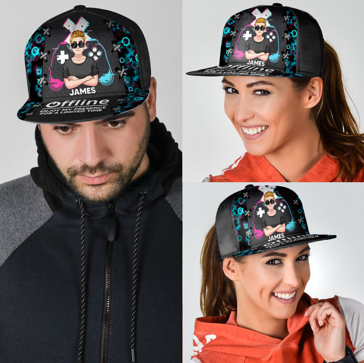 Profitez de ma présence hors ligne - Casquette personnalisée pour jeux vidéo