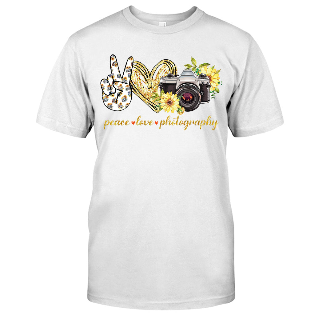 T-shirt et sweat à capuche Peace Love Photography