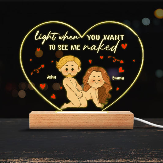 Allumez ceci - Plaque lumineuse personnalisée en forme de couple