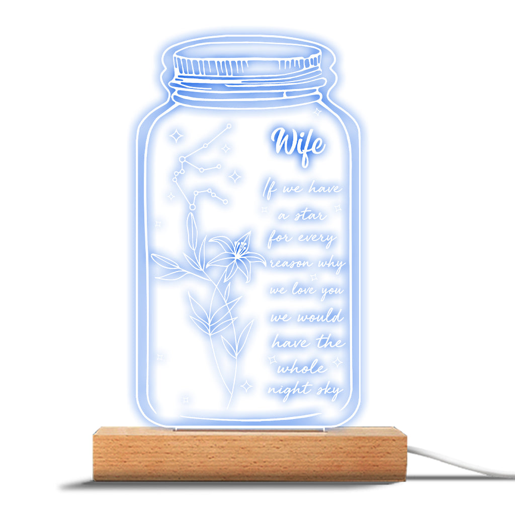 Si j'avais une étoile : Fleur de naissance et signe du zodiaque - Cadeau pour maman, grand-mère, fille, épouse, petite amie, papa, grand-père, petit ami, mari - Plaque lumineuse personnalisée
