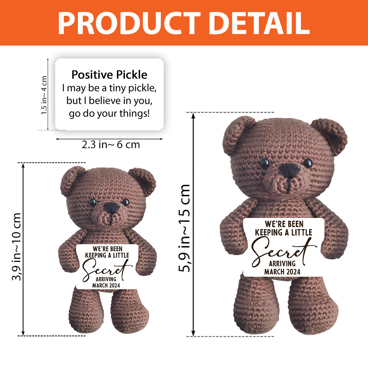 A Little Secret - Personalized Pregnancy Hand Knitted Figurine