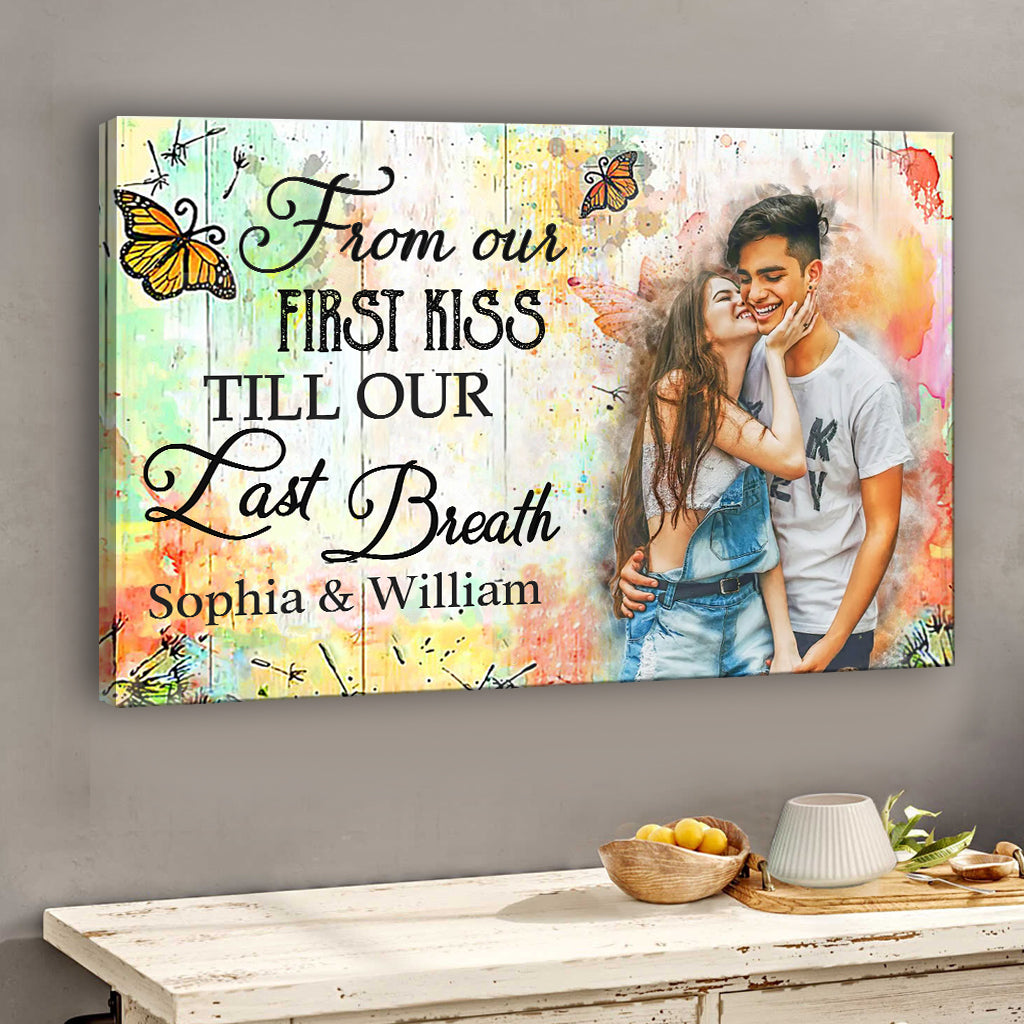 Couple aquarelle - Toile et affiche personnalisées pour couple