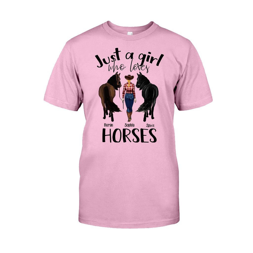 Juste une fille qui aime les chevaux - T-shirt et sweat à capuche personnalisés avec motif cheval