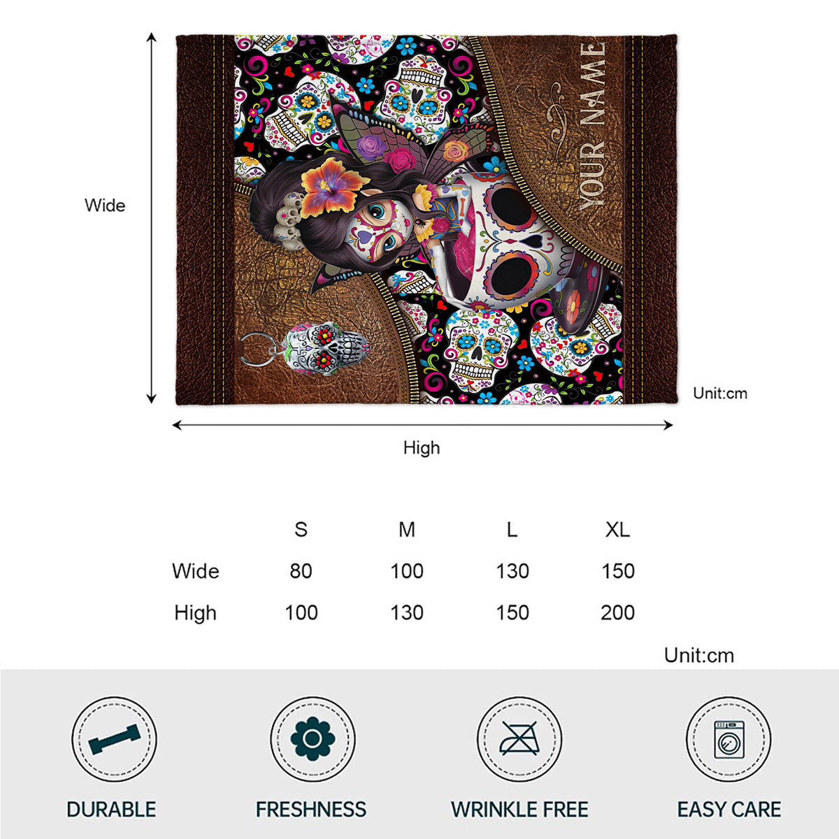 Couverture personnalisée « Love Skulls »