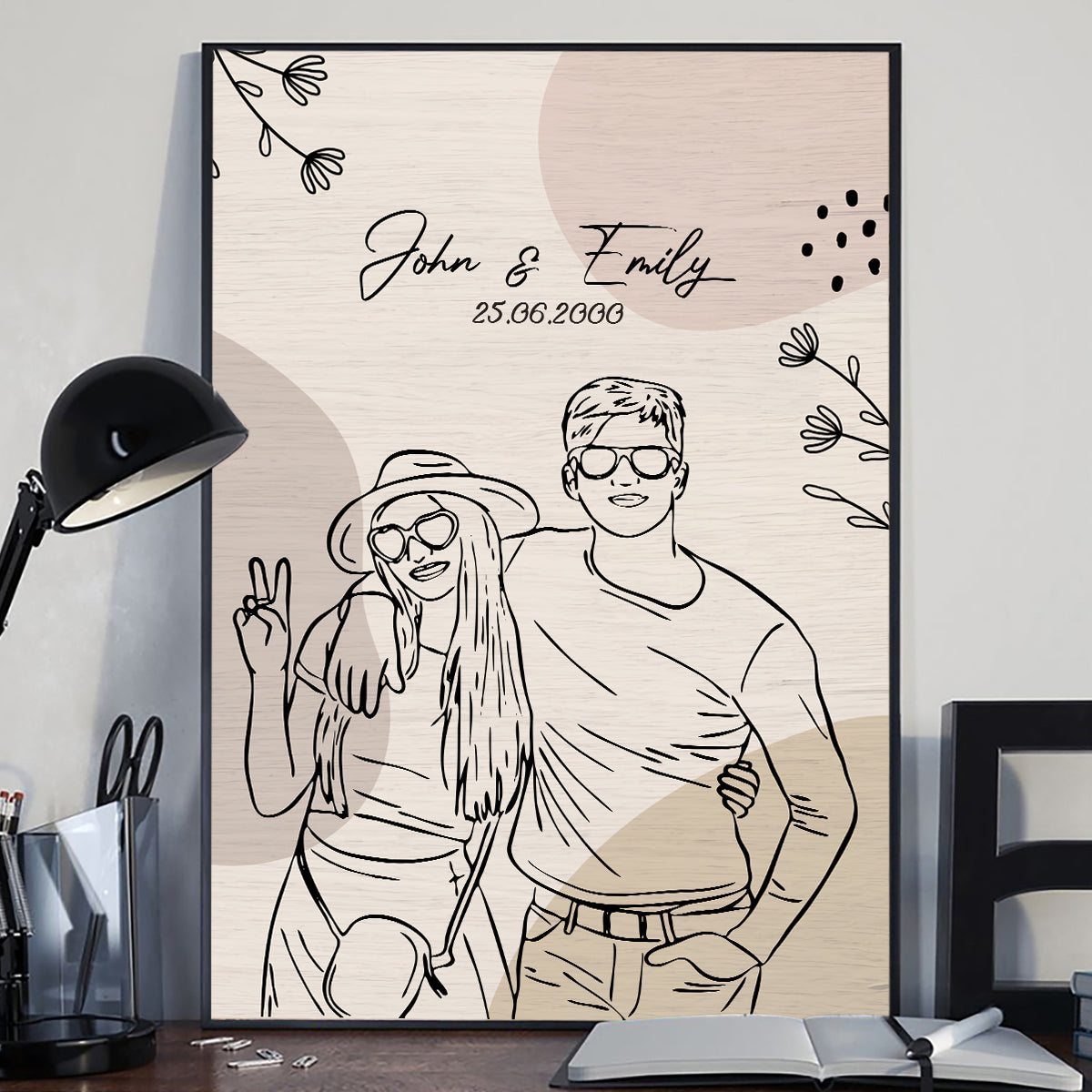 Chaque histoire d'amour est belle - Toile et affiche personnalisées pour couples