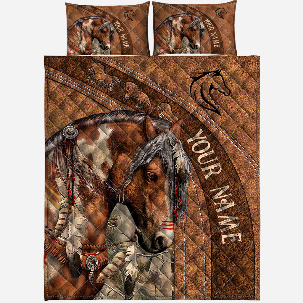 Love Horses - Personalized Horse Quilt Set