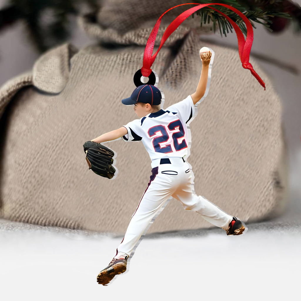 Photo Ornament - Baseball gift for son, daughter - Personalized Ornament