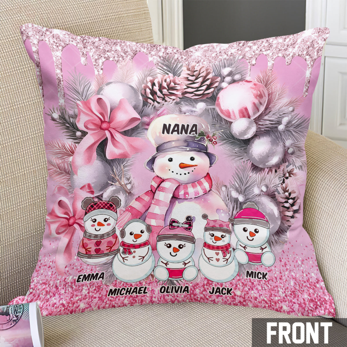 Great Nana - Personalized Grandma Throw Pillow