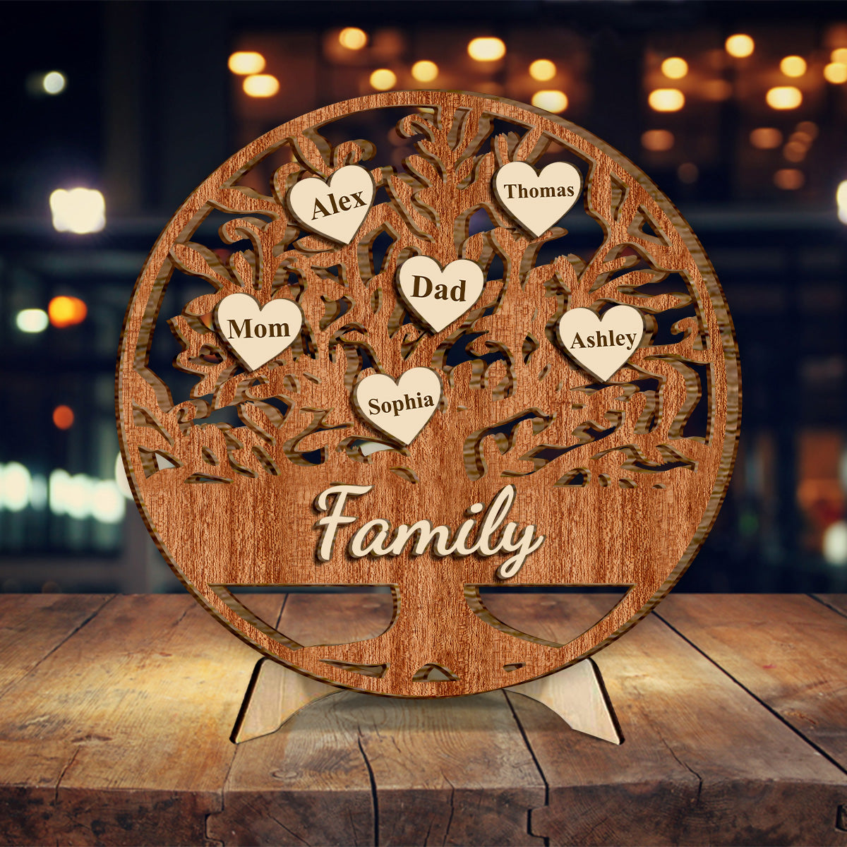 Family Is Forever - Personalized Family 2 Layered Wood Sign / Wood Plaque