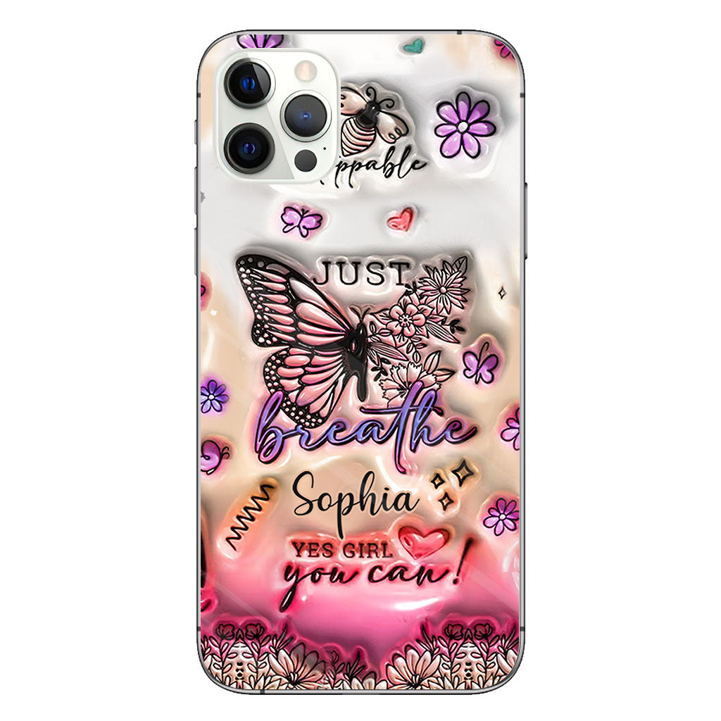 Positive Affirmations Butterfly - Personalized Butterfly Clear Phone Case