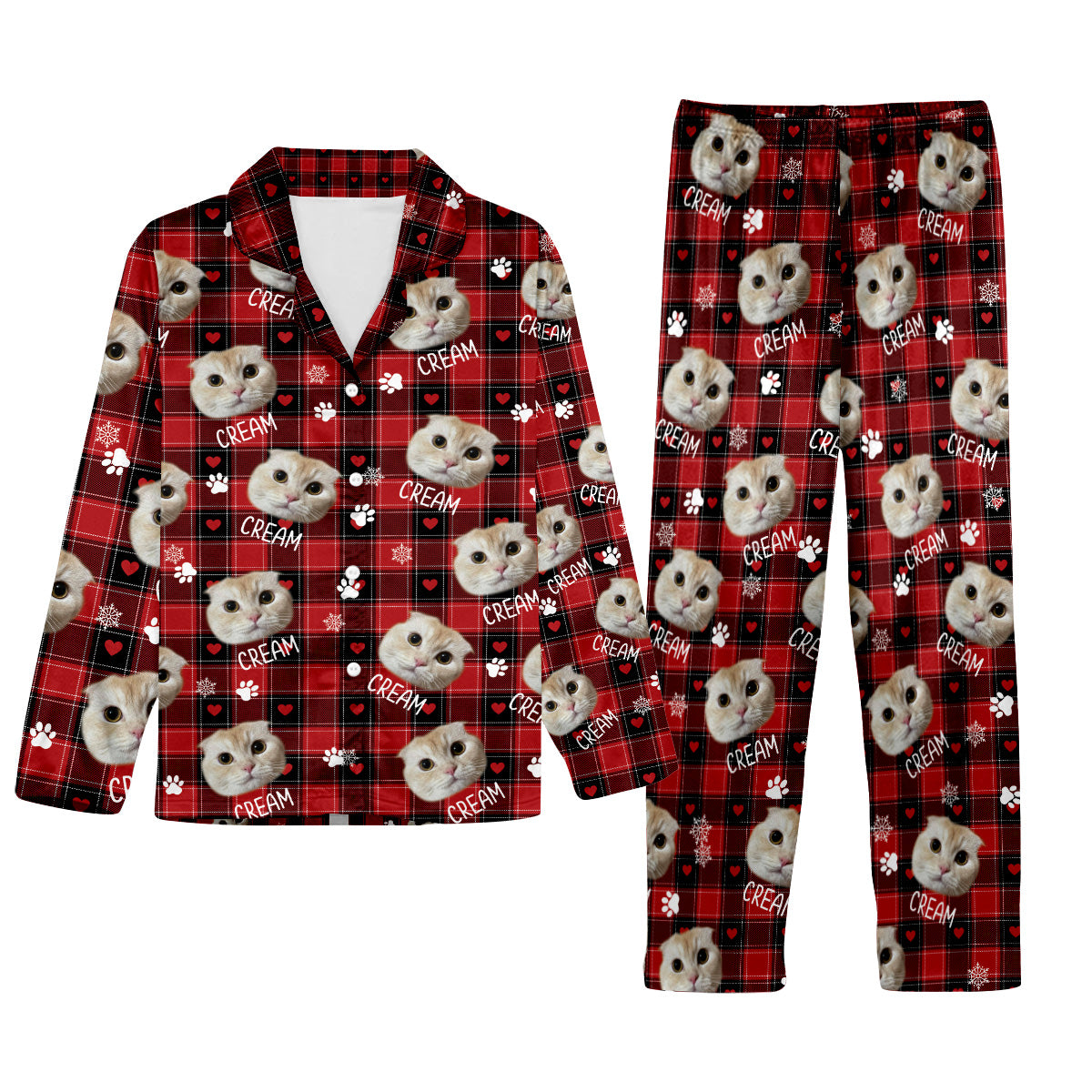 Couverture photo personnalisée pour animaux de compagnie - Cadeau pour les amoureux des chats et des chiens - Pyjama à boutons personnalisé