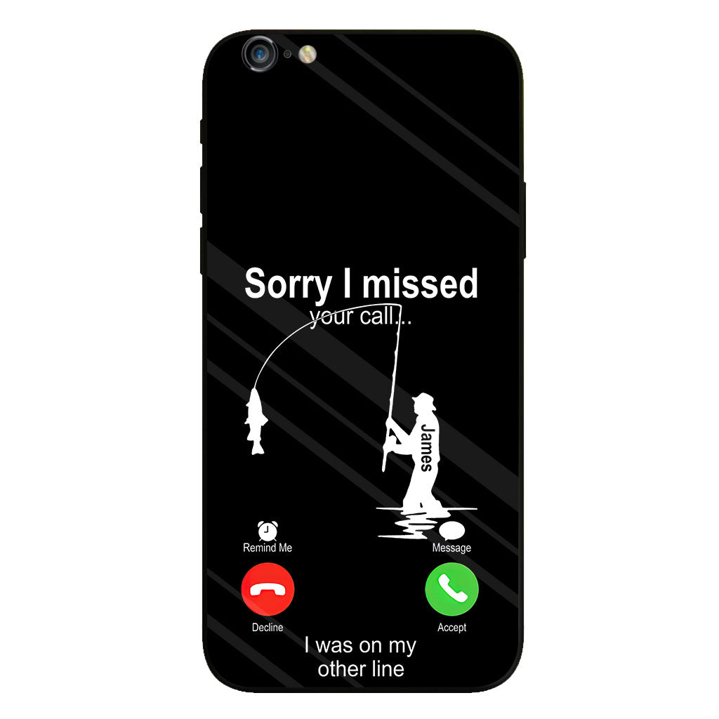 Désolé(e) d'avoir manqué votre appel, j'étais en ligne - Coque de téléphone transparente personnalisée sur le thème de la pêche