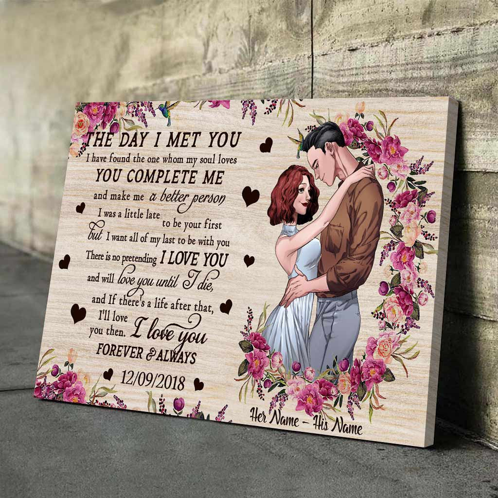 Le jour où je t'ai rencontré(e) - Affiche personnalisée pour couples