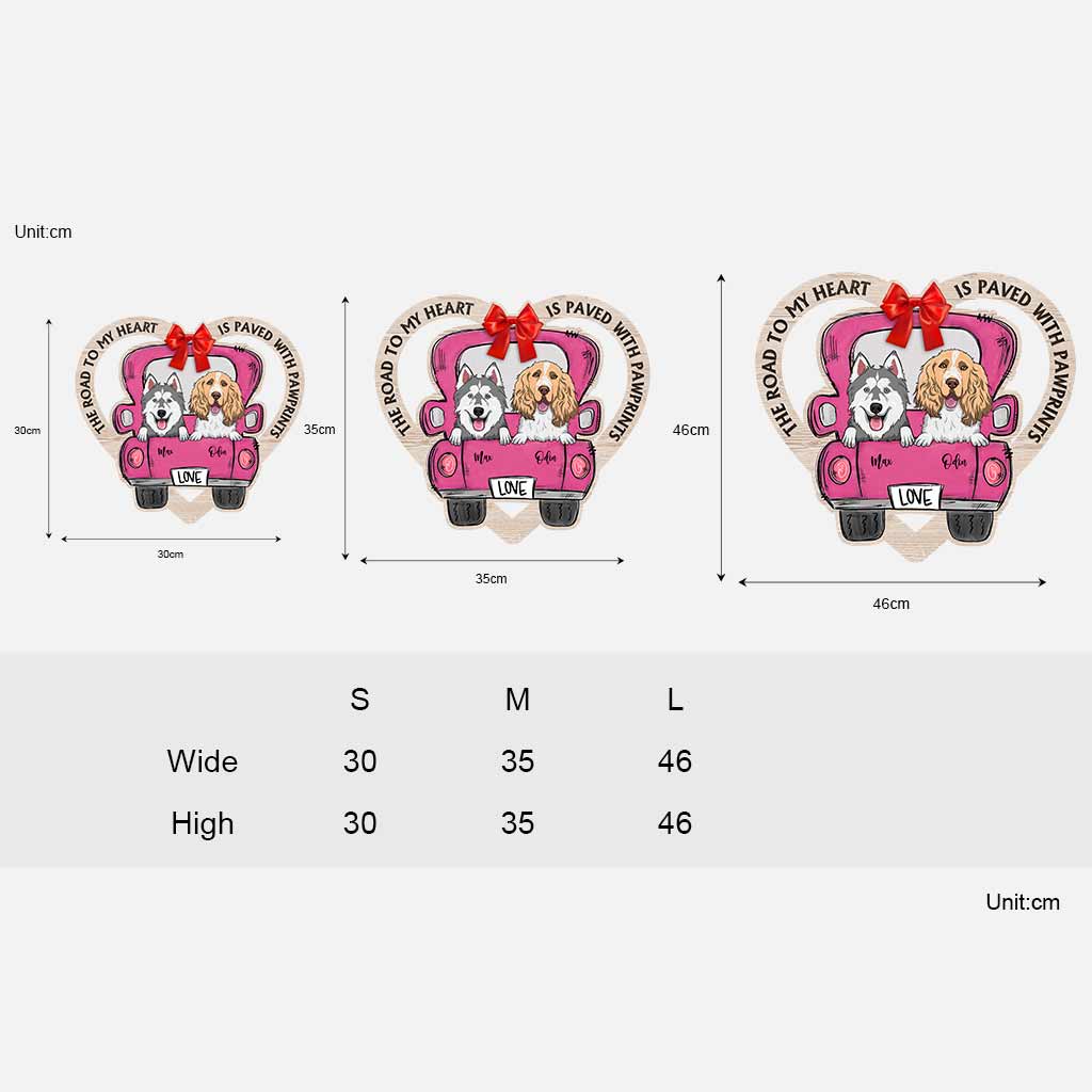 Le chemin de mon cœur est pavé d'empreintes de pattes - Panneau en bois personnalisé pour chien