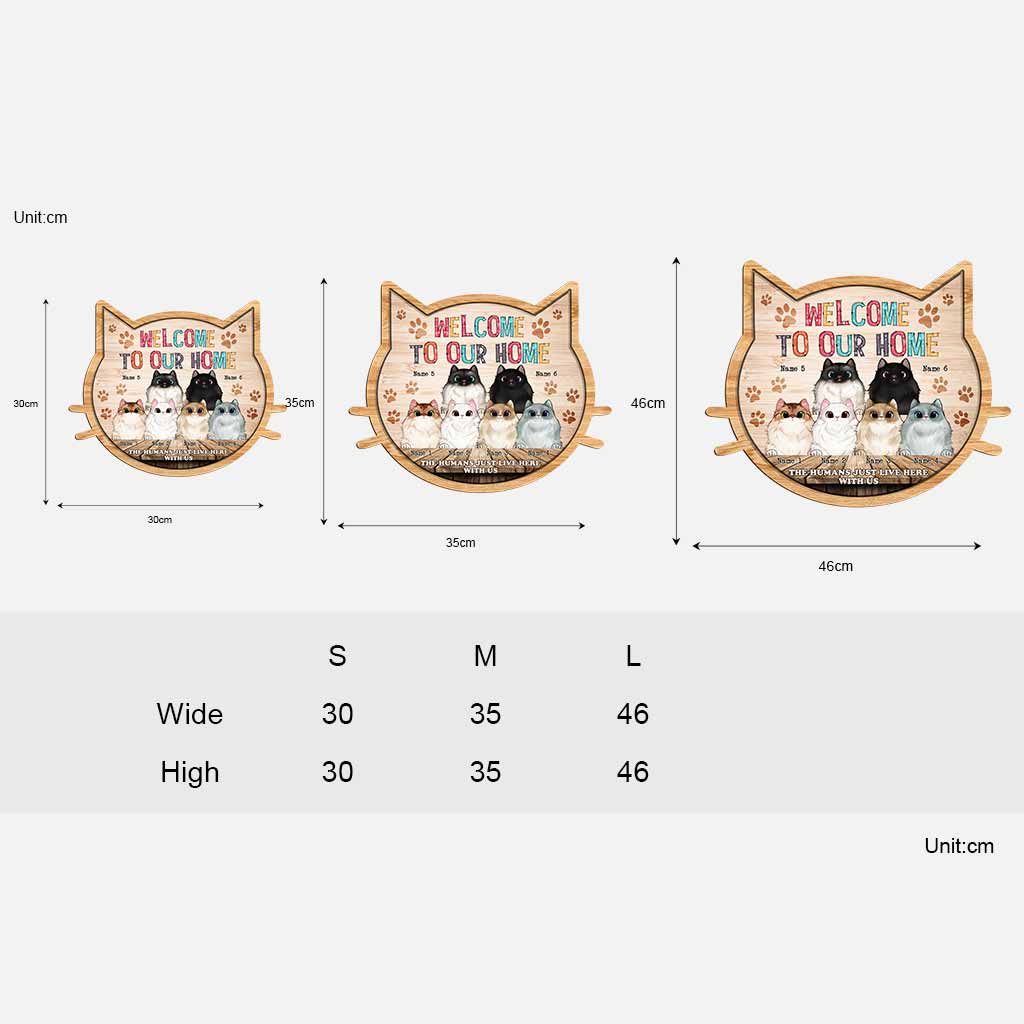 Bienvenue chez nous, les chats ! – Panneau en bois personnalisé pour chats