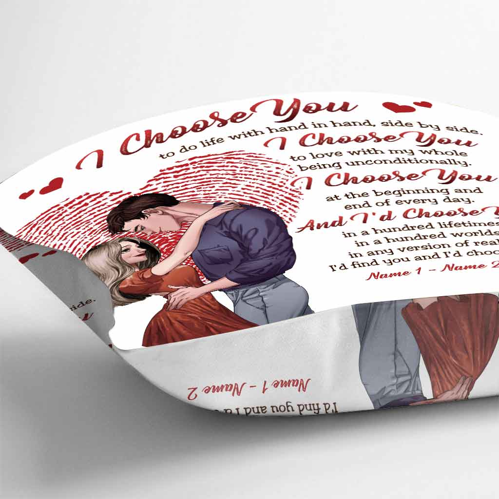 Coussin décoratif personnalisé « Je te choisis, je t'aime » pour couple