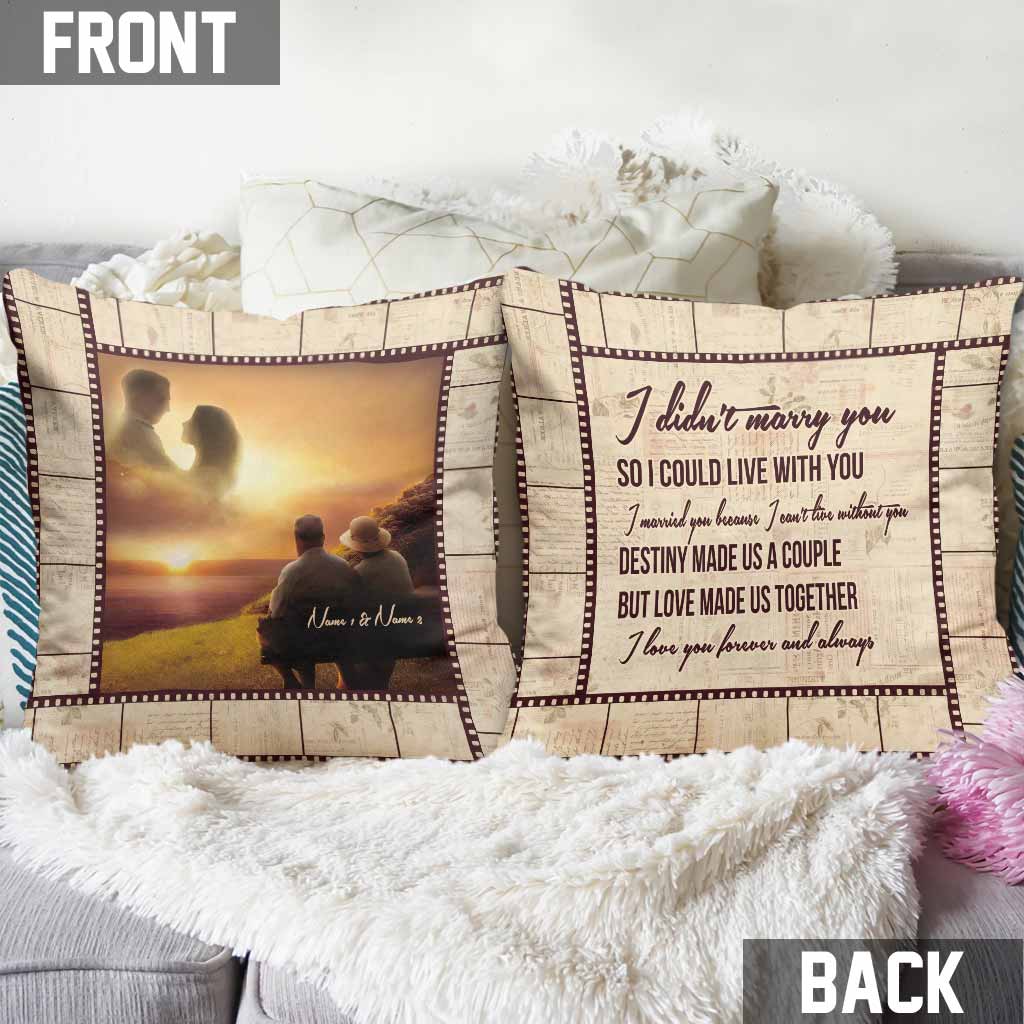 Pour toujours et à jamais - Coussin décoratif personnalisé pour couple