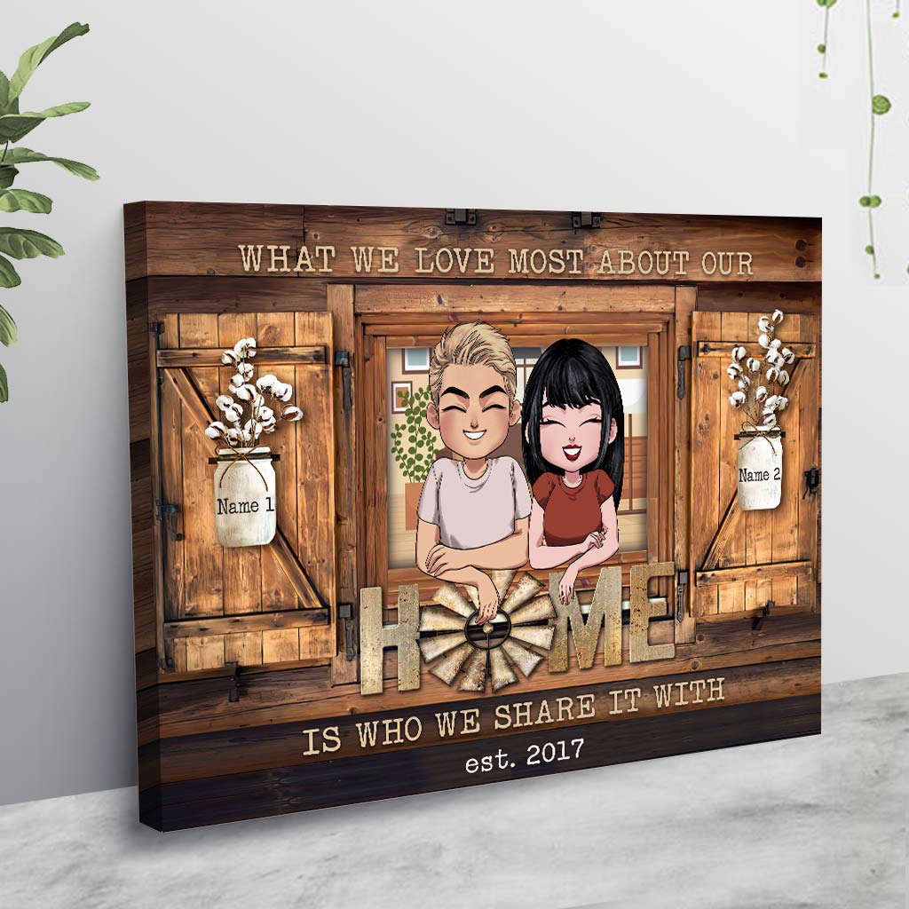 « La maison, c’est là où je suis avec toi » - Affiche personnalisée pour couples