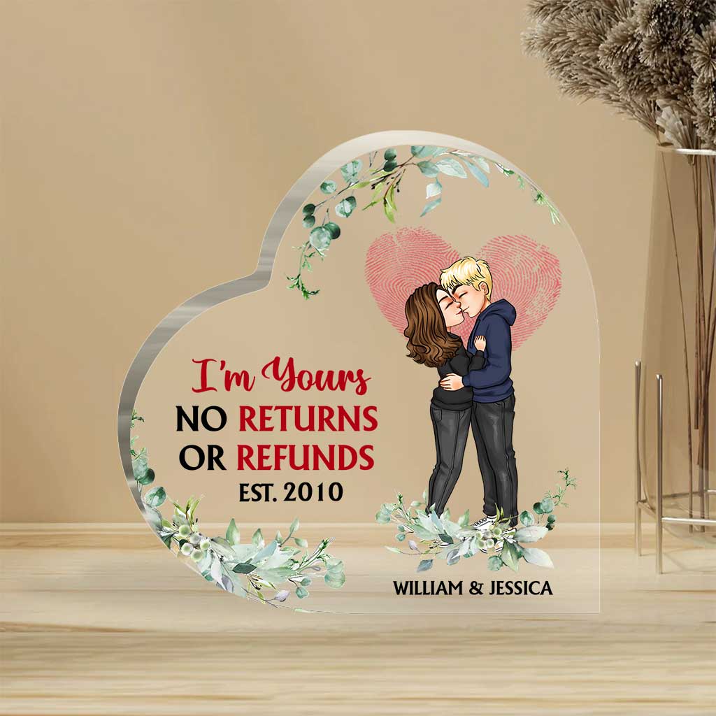 Je t'aime plus - Plaque acrylique personnalisée pour couple - Forme sur mesure