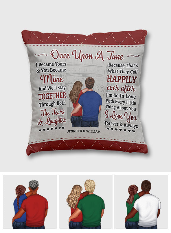 Il était une fois - Coussin décoratif personnalisé pour couple