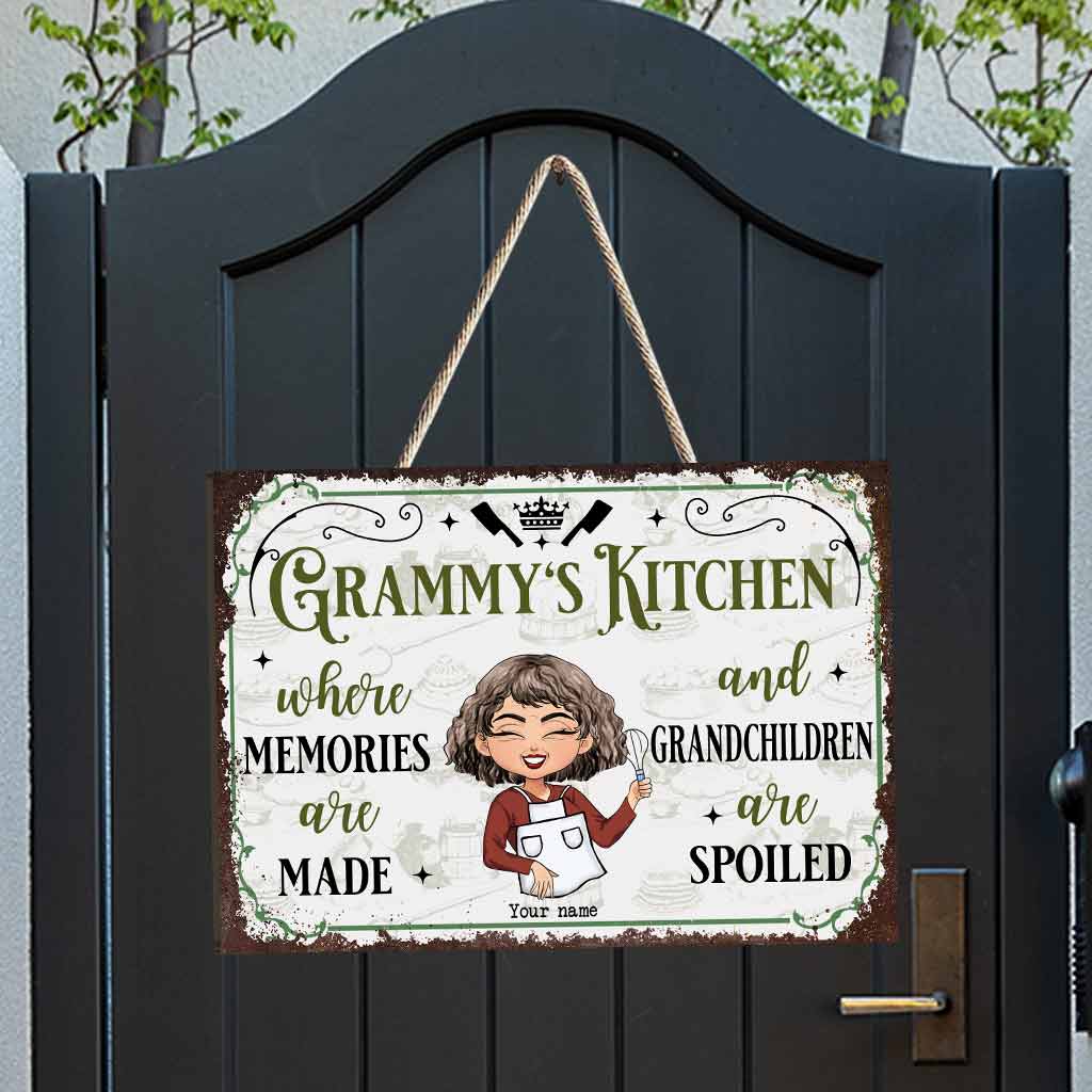 Grandma's Kitchen Where Memories Are Made - Personalized Wood Sign