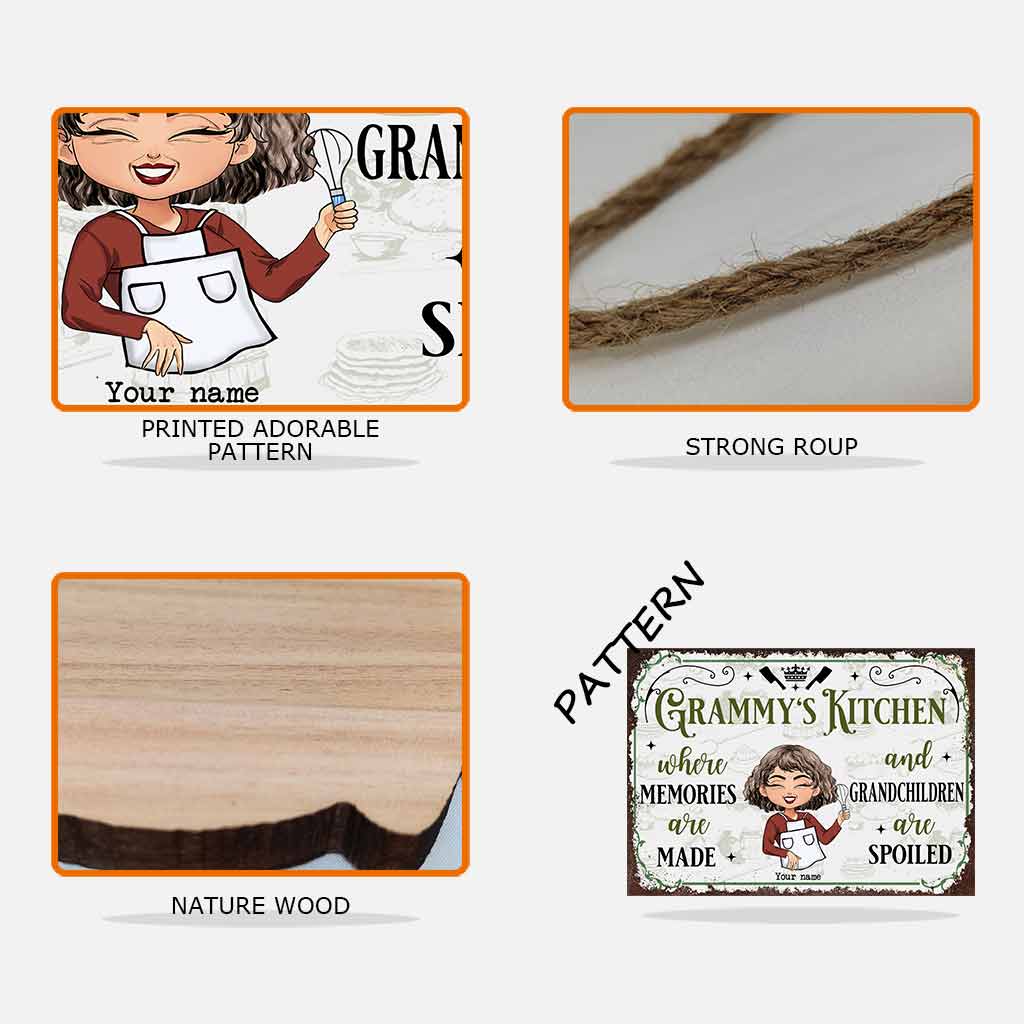 Grandma's Kitchen Where Memories Are Made - Personalized Wood Sign
