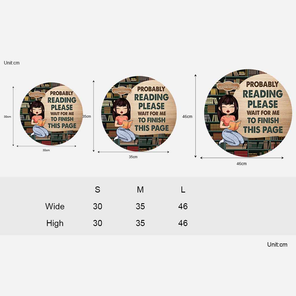 Probably Reading Please Wait For Me To Finish This Page Reading Corner Sign - Personalized Book Wood Sign