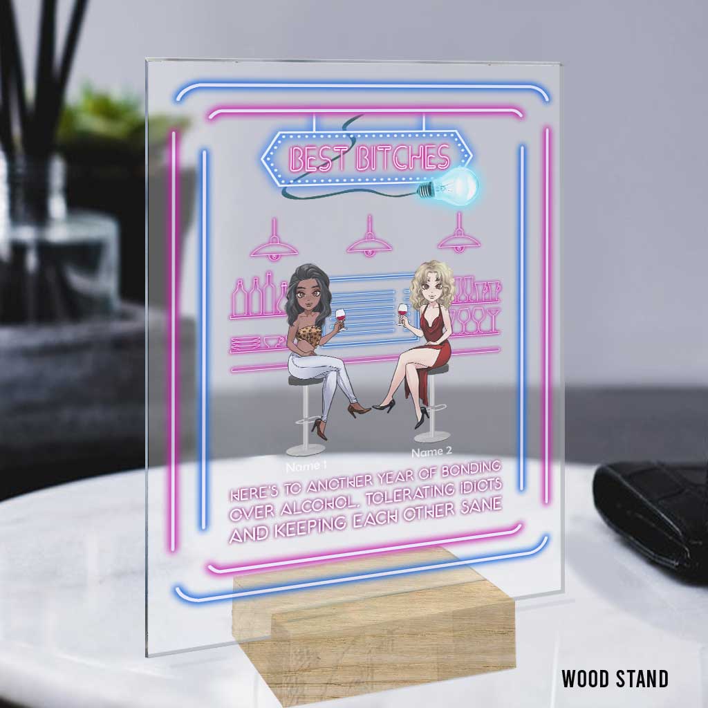 Meilleure amie ivre - Plaque acrylique transparente personnalisée pour meilleure amie