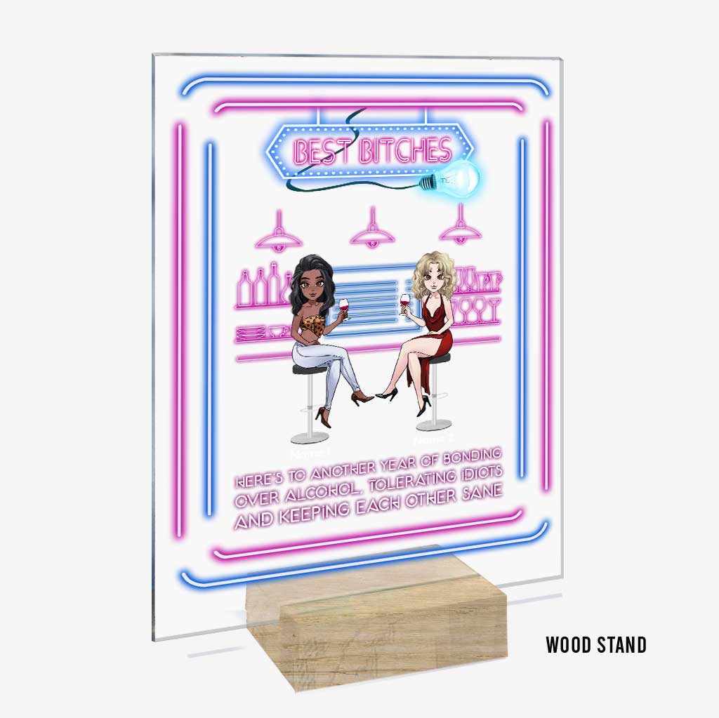 Meilleure amie ivre - Plaque acrylique transparente personnalisée pour meilleure amie