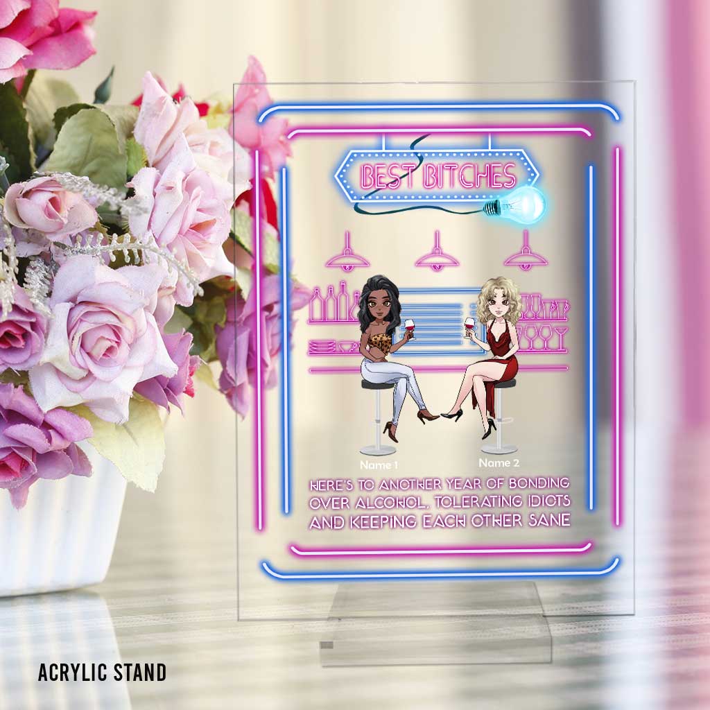 Meilleure amie ivre - Plaque acrylique transparente personnalisée pour meilleure amie