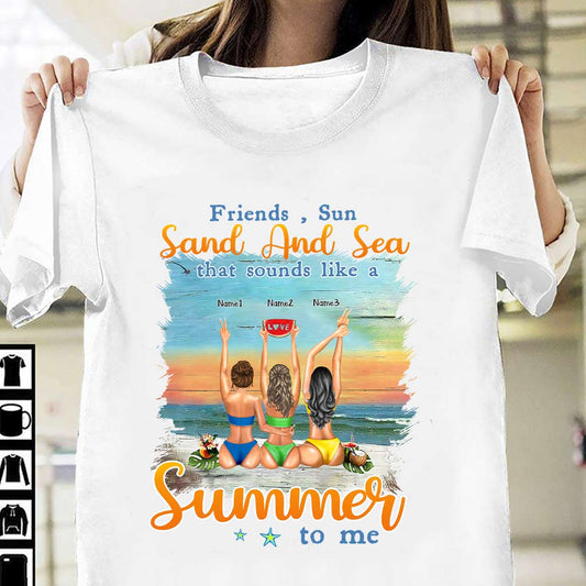 Je t'aime jusqu'à la plage et retour - T-shirt et sweat à capuche personnalisés pour meilleure amie