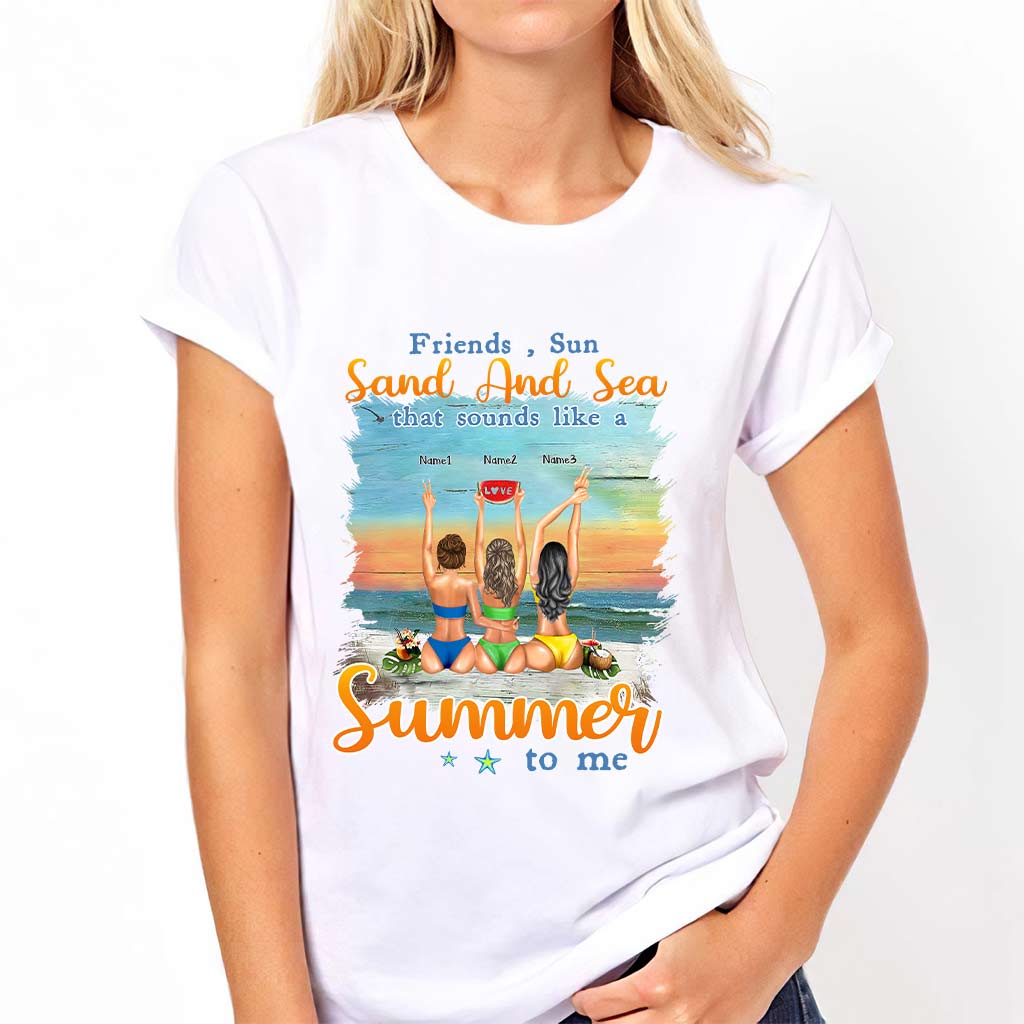 Je t'aime jusqu'à la plage et retour - T-shirt et sweat à capuche personnalisés pour meilleure amie