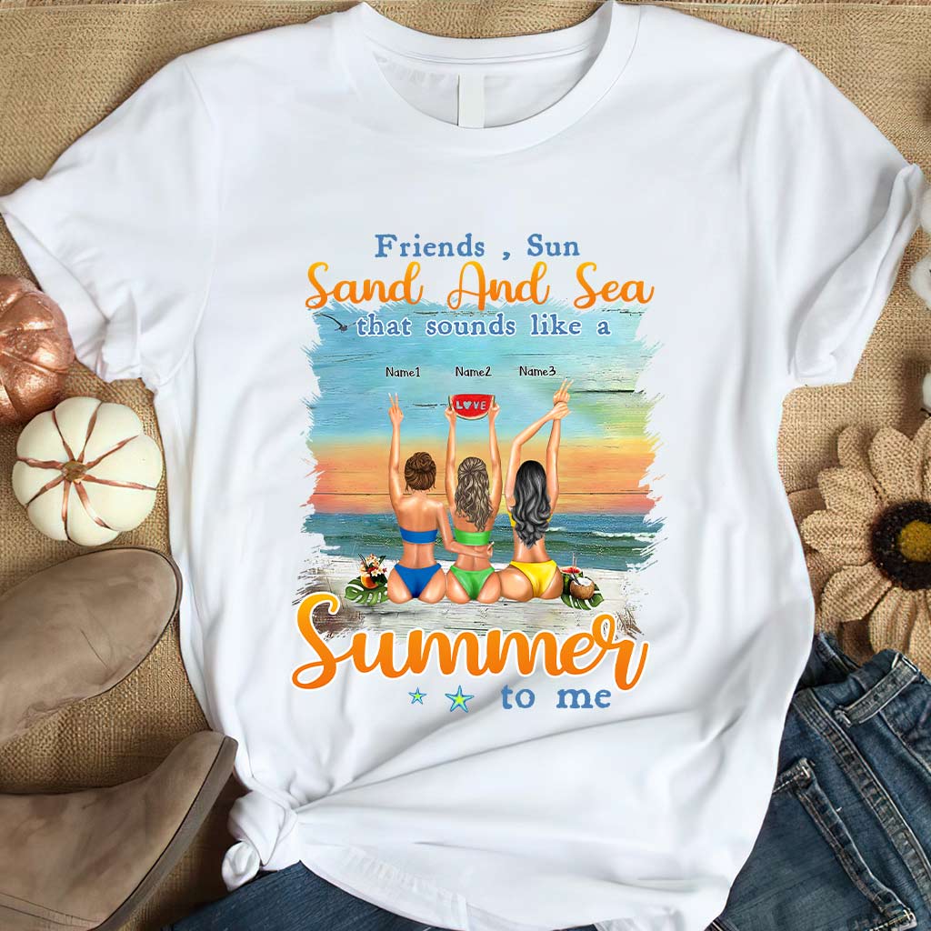 Je t'aime jusqu'à la plage et retour - T-shirt et sweat à capuche personnalisés pour meilleure amie