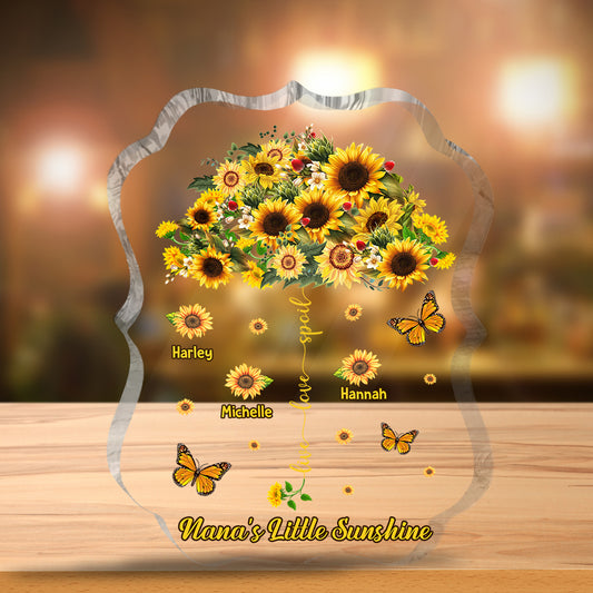 Vivez, aimez, gâtez - Plaque acrylique personnalisée pour grand-mère