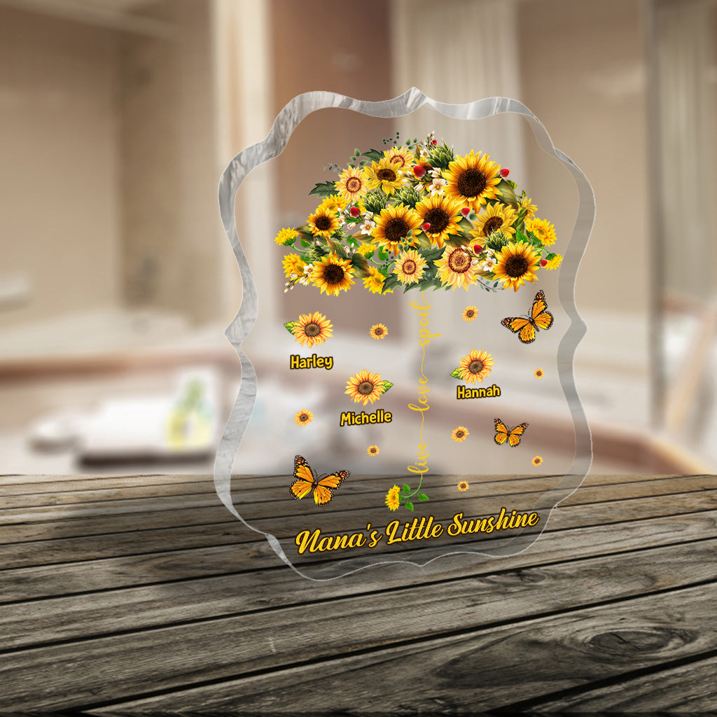 Vivez, aimez, gâtez - Plaque acrylique personnalisée pour grand-mère